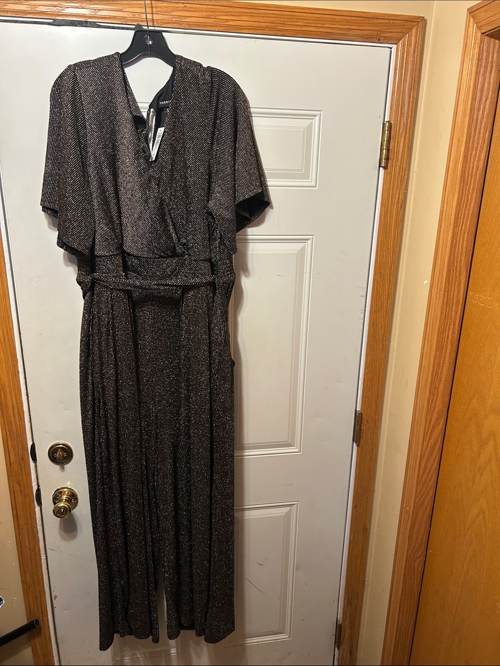 Torrid Elegant Black Metallic Jumpsuit 3X NWT